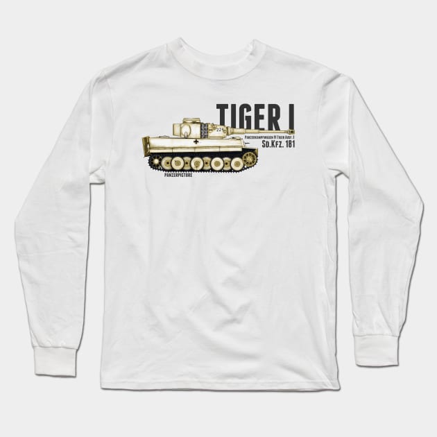 Tiger I Late Tiger Tank Long Sleeve T-Shirt by Panzerpicture